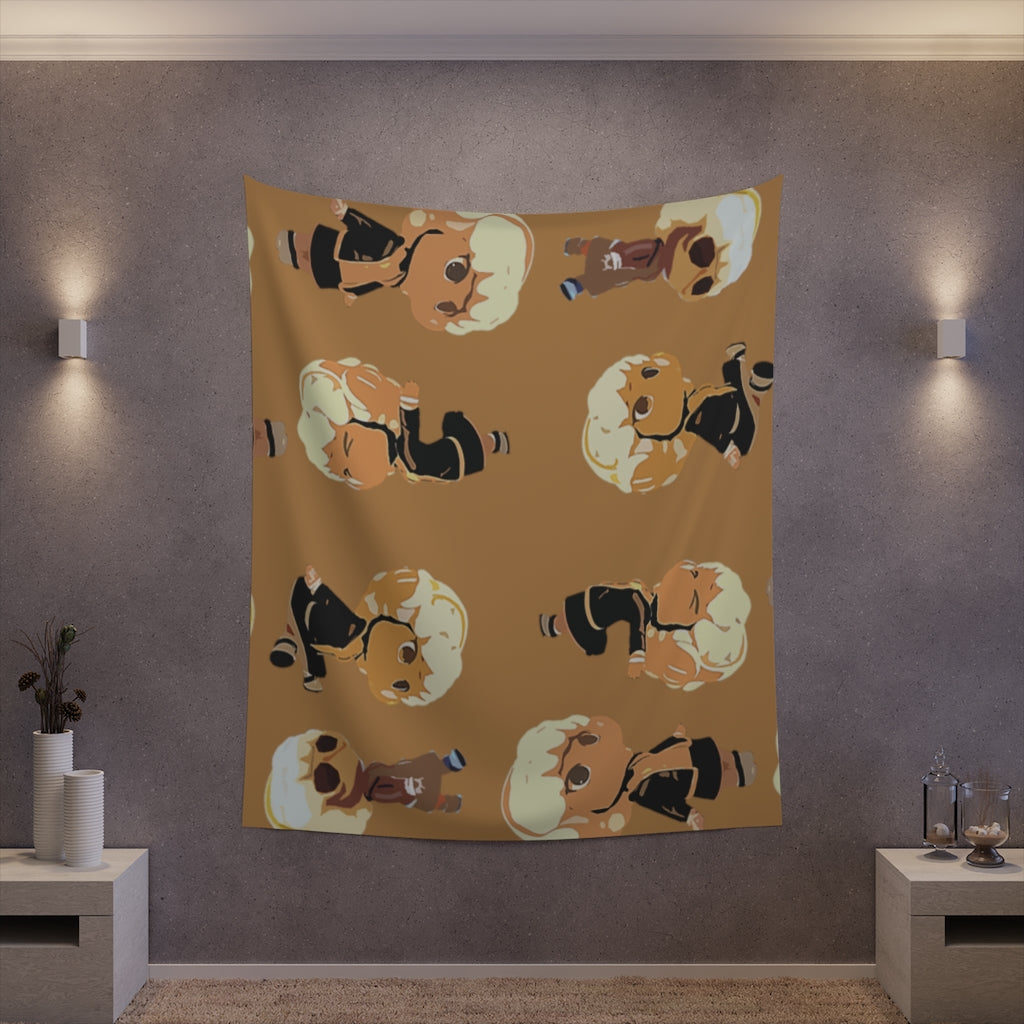 Orange Printed Wall Tapestry