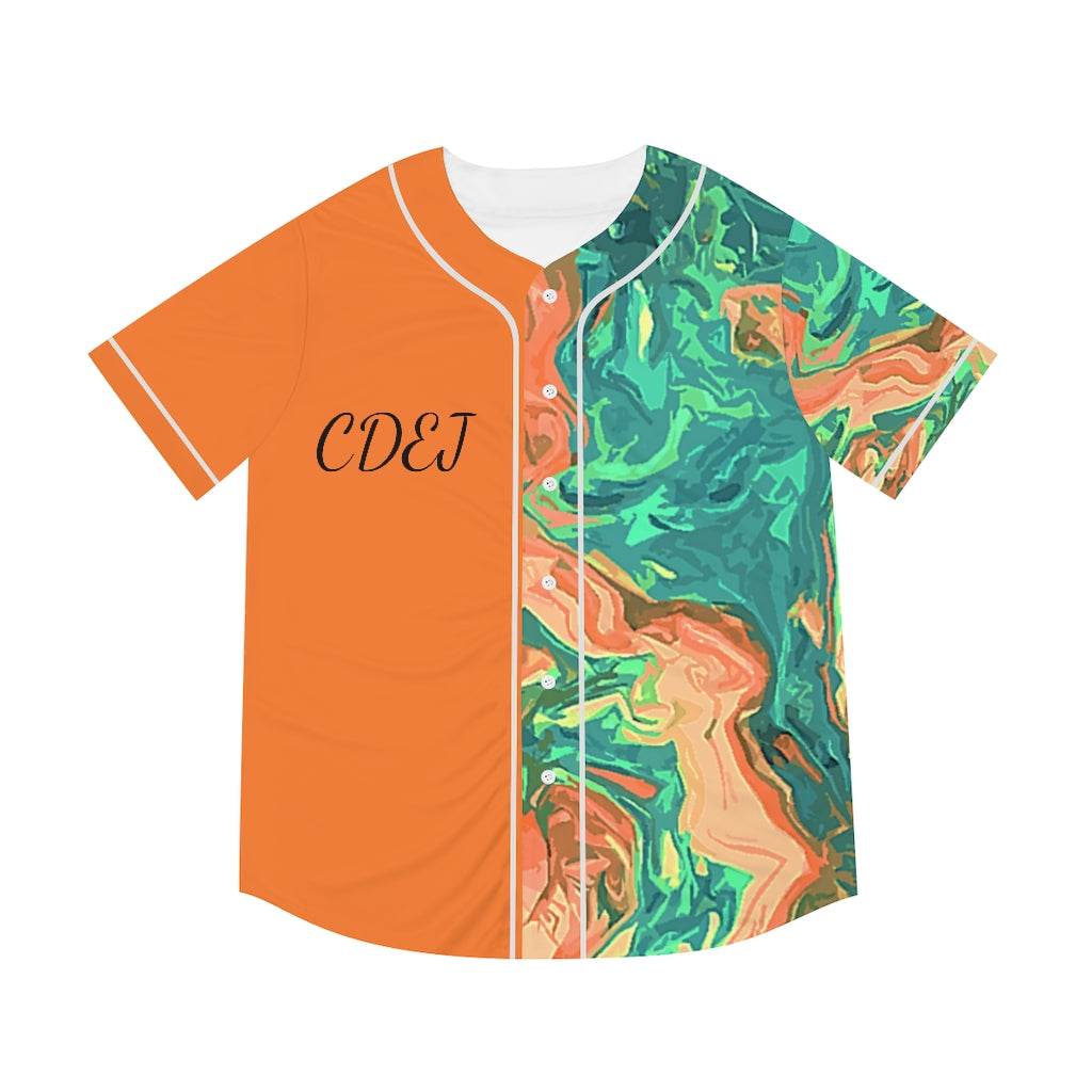 CDEJ Green Marble Men's Baseball Jersey (AOP)