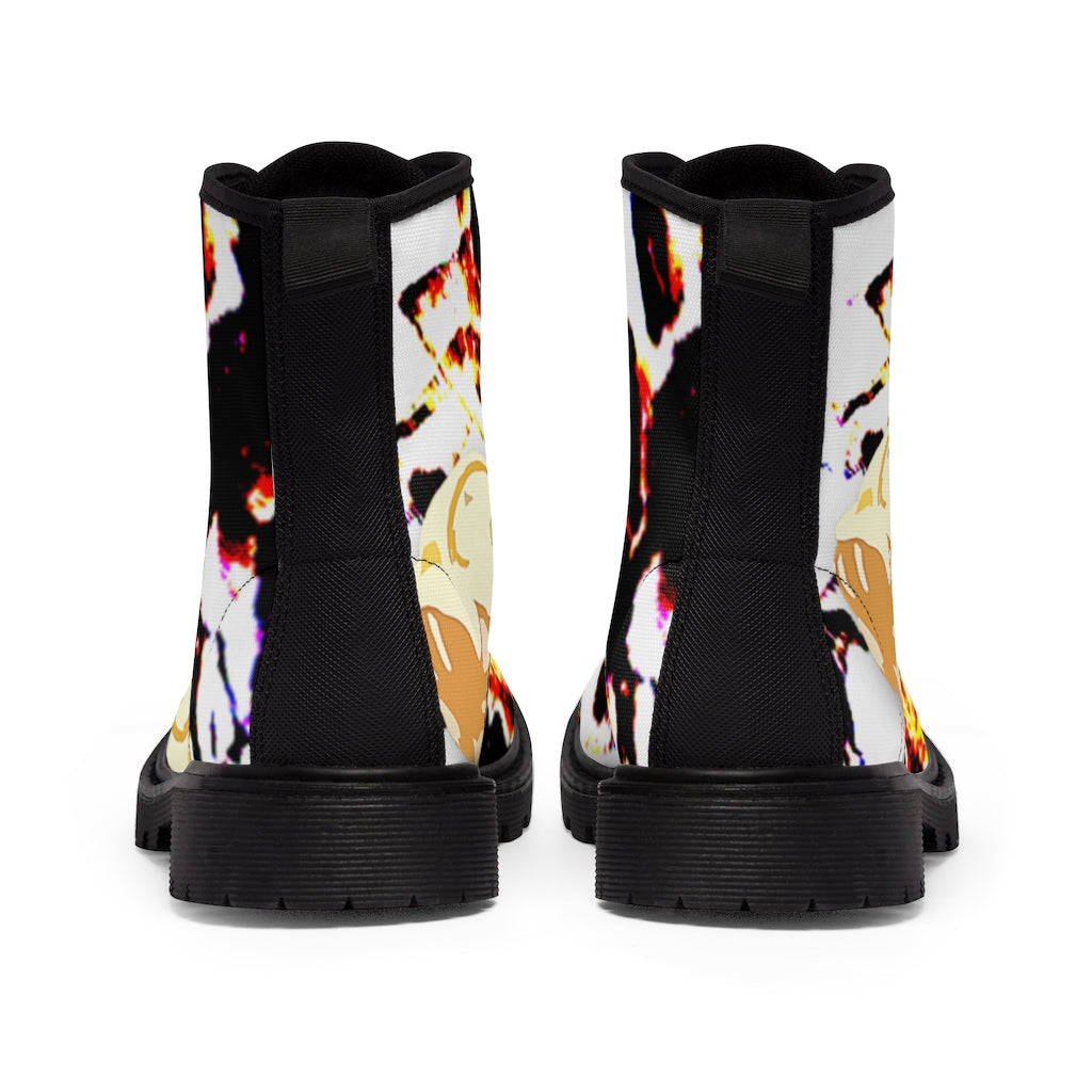 Branded Floral Women's Canvas Boots