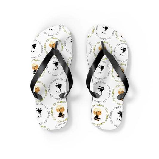 Logo Pattern Flip Flops