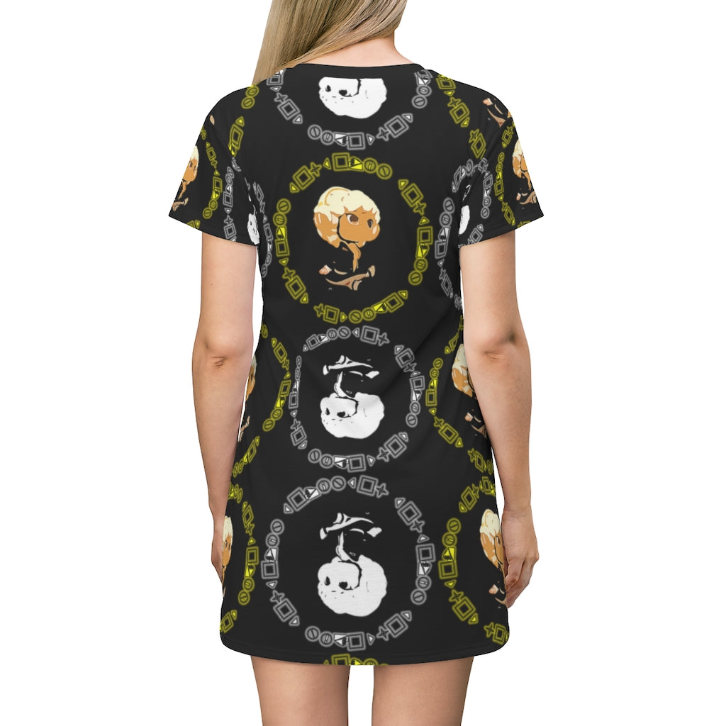 Branded Pattern T-Shirt Dress