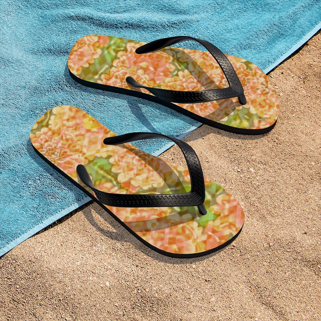 Faded Floral Unisex Flip-Flops