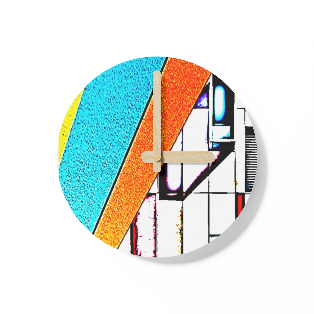 Abstract Wooden Wall Clock