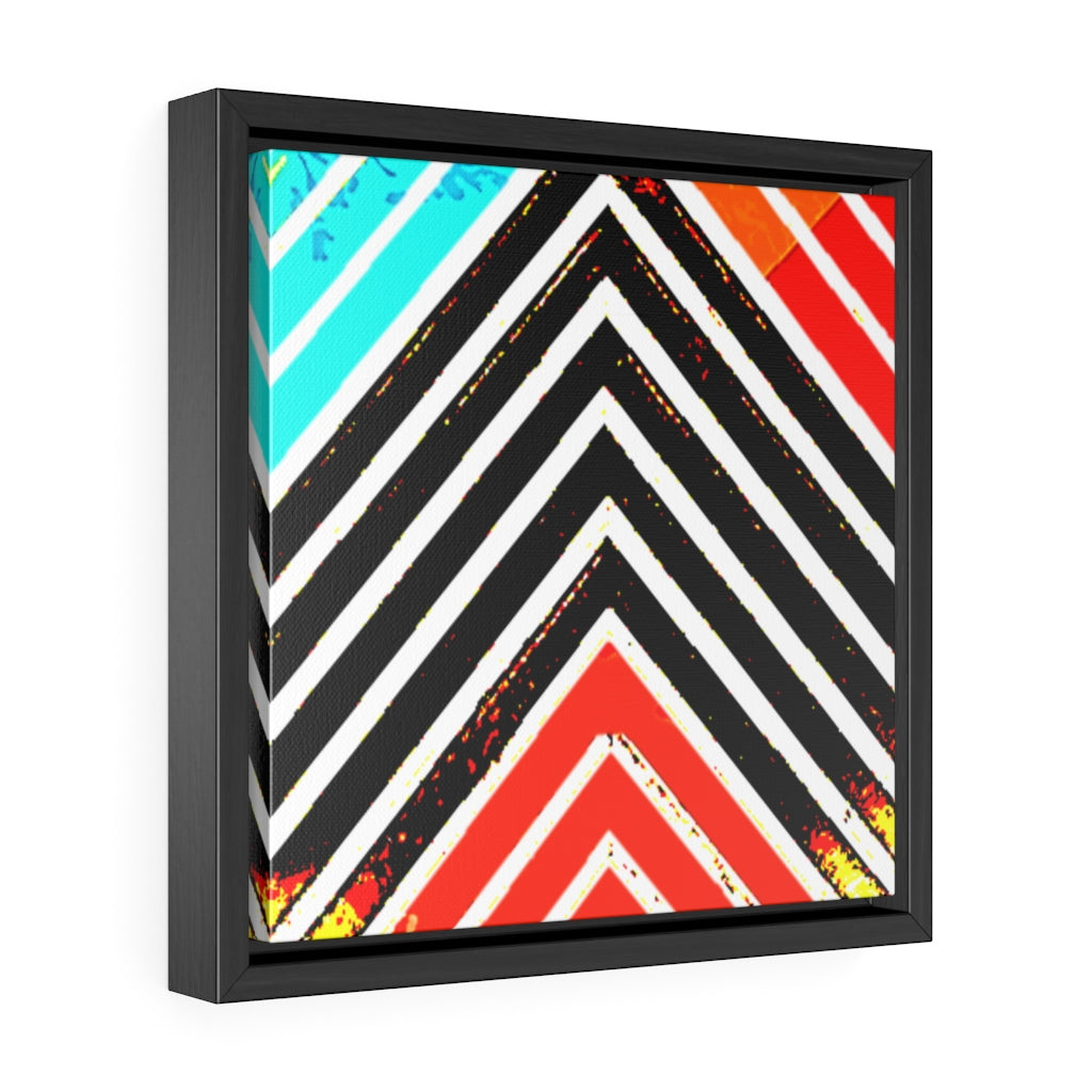 Abstract Stripped Gallery Canvas Wraps, Square Frame