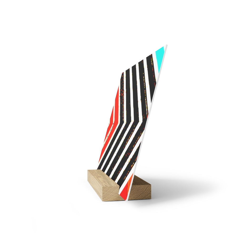 Abstract Stripped Gallery Board with Stand