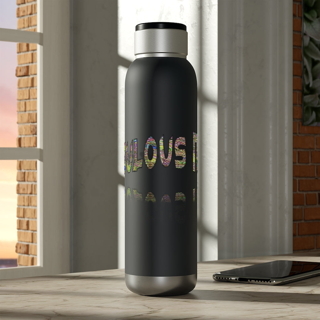 Graphic "Fabulous Nerd" Soundwave Copper Vacuum Audio Bottle 22oz