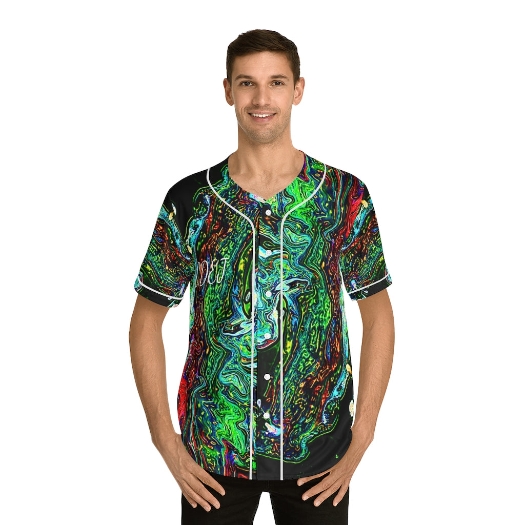 CDEJ Dark Green Marble Men's Baseball Jersey (AOP)