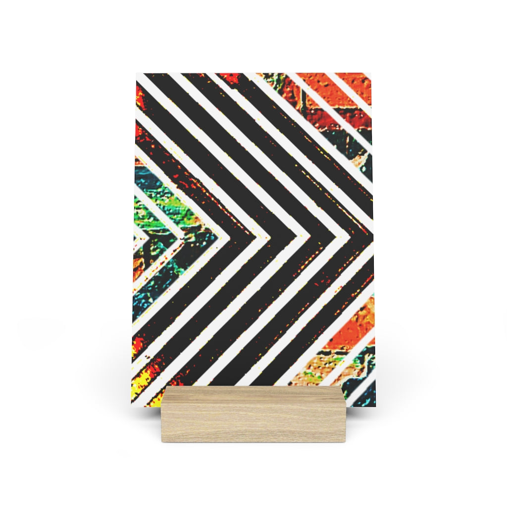 Multi-Colored Stripped Gallery Board with Stand