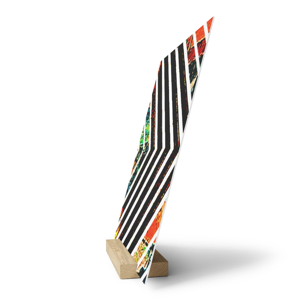 Multi-Colored Stripped Gallery Board with Stand