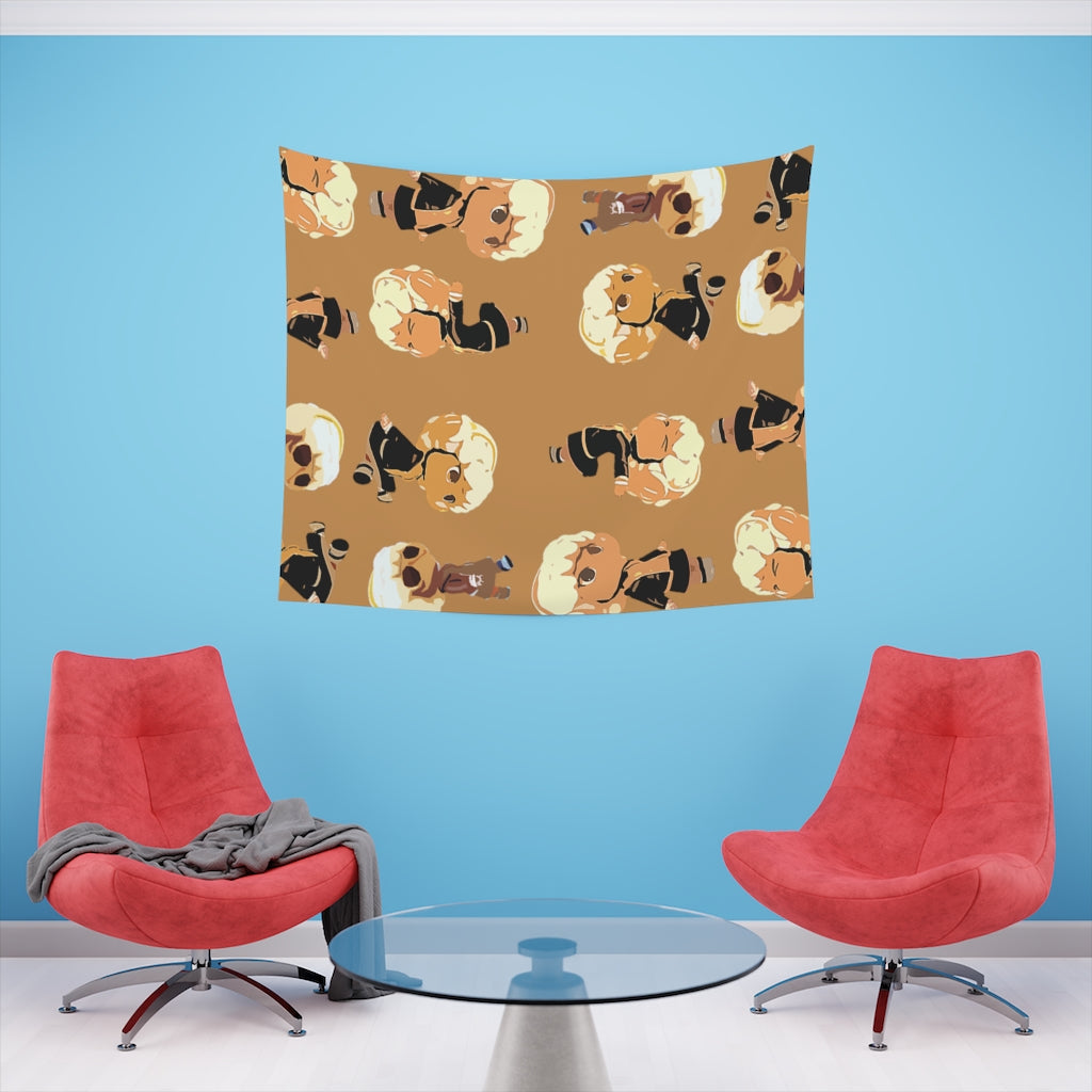 Orange Printed Wall Tapestry