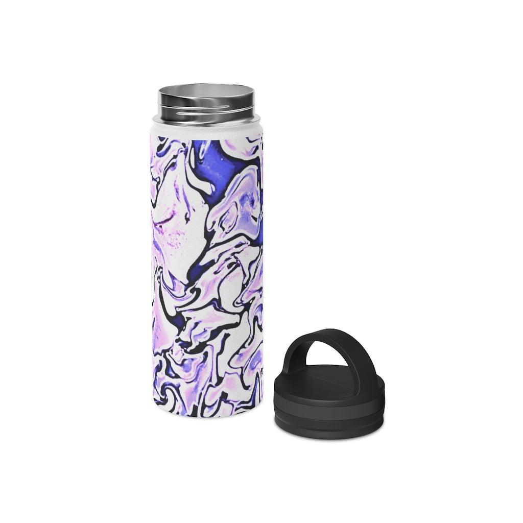 CDEJ Purple Marble Stainless Steel Water Bottle, Handle Lid