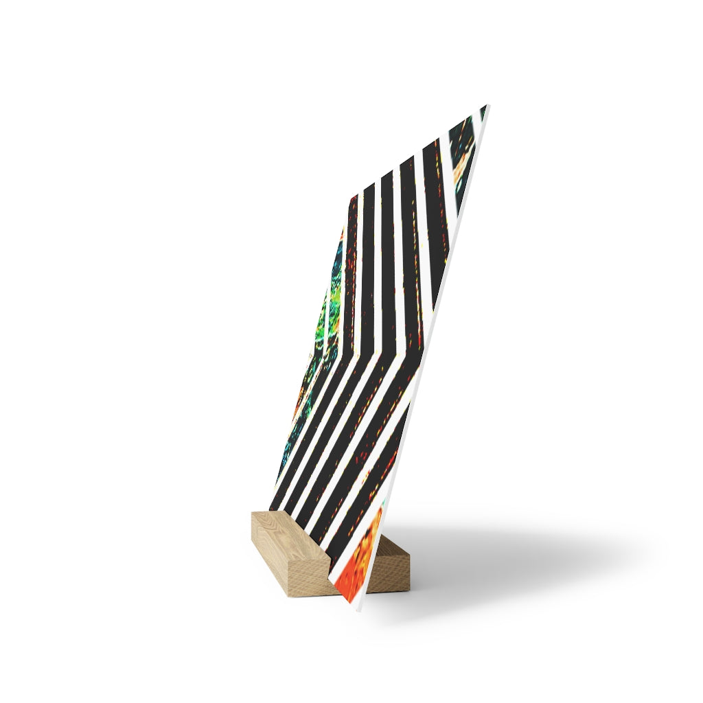 Multi-Colored Stripped Gallery Board with Stand