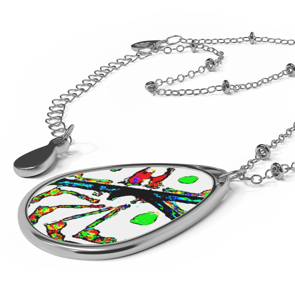 Painted Money Oval Necklace