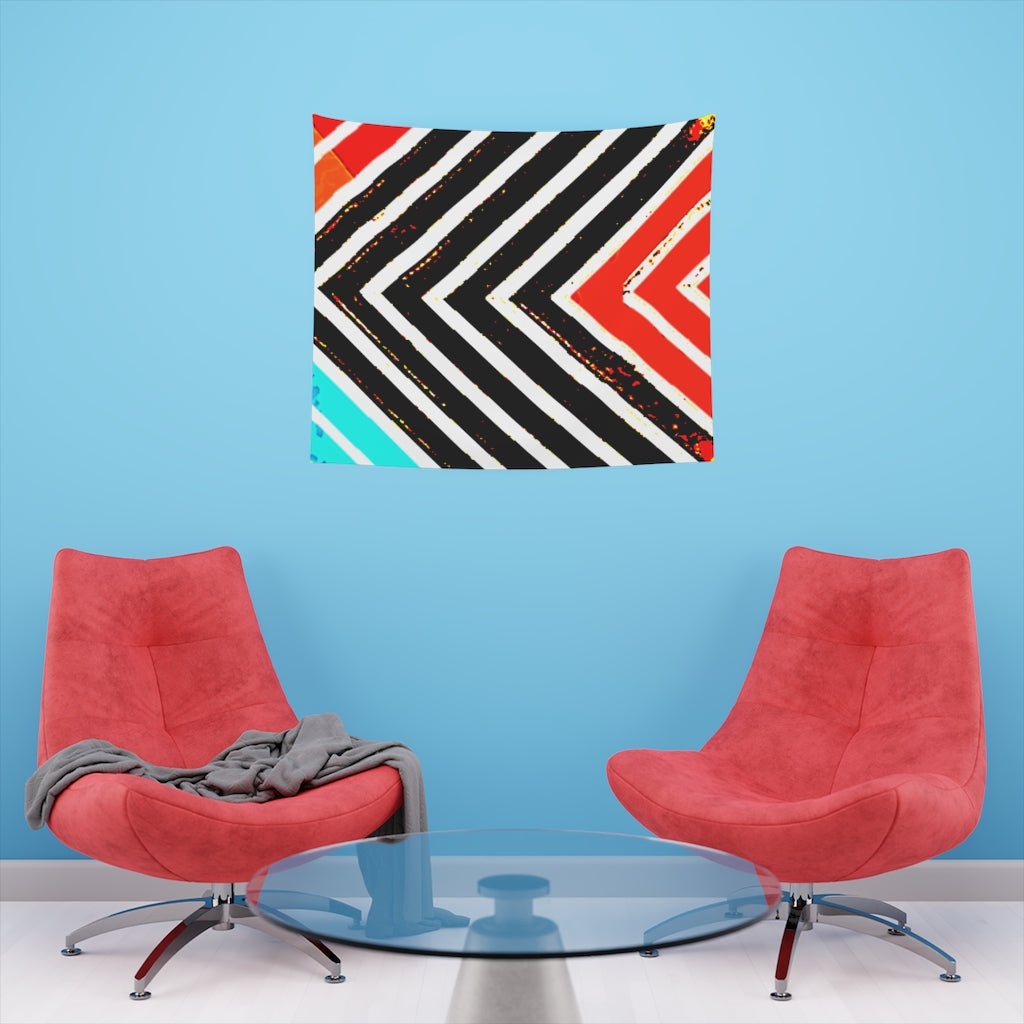 Abstract Stripped Printed Wall Tapestry