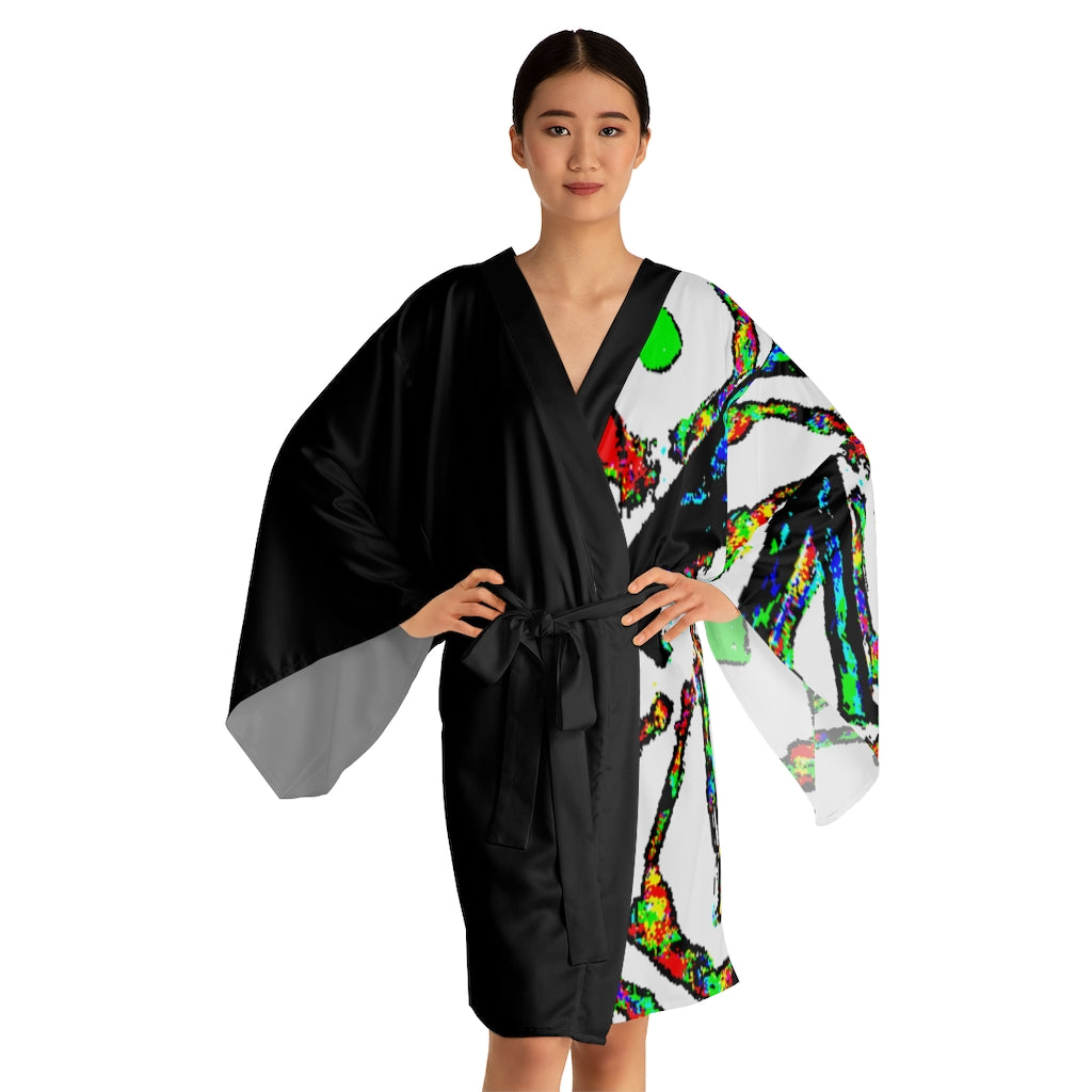 Painted Money Long Sleeve Kimono Robe