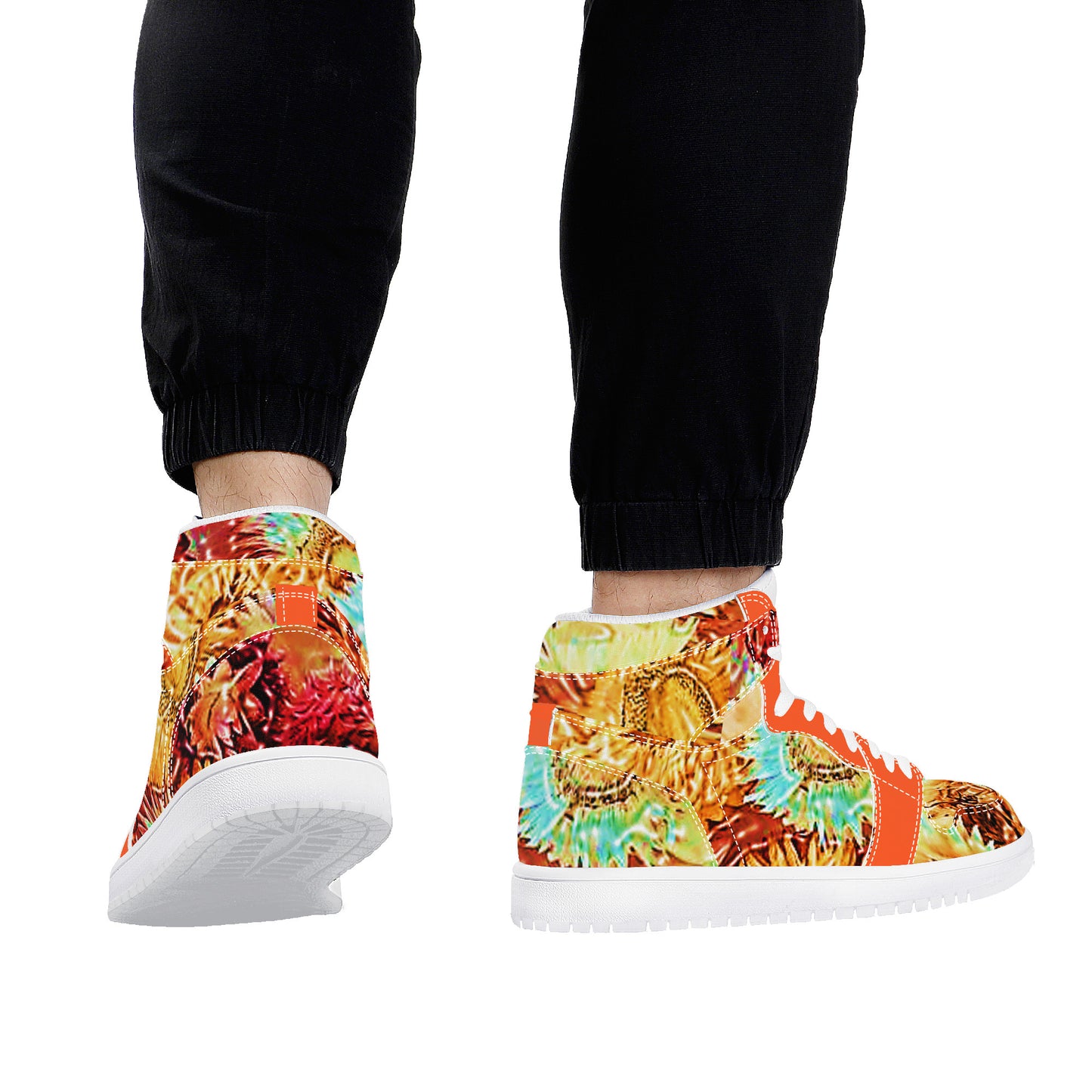 D17 High Top Synthetic Leather Sneaker Floral