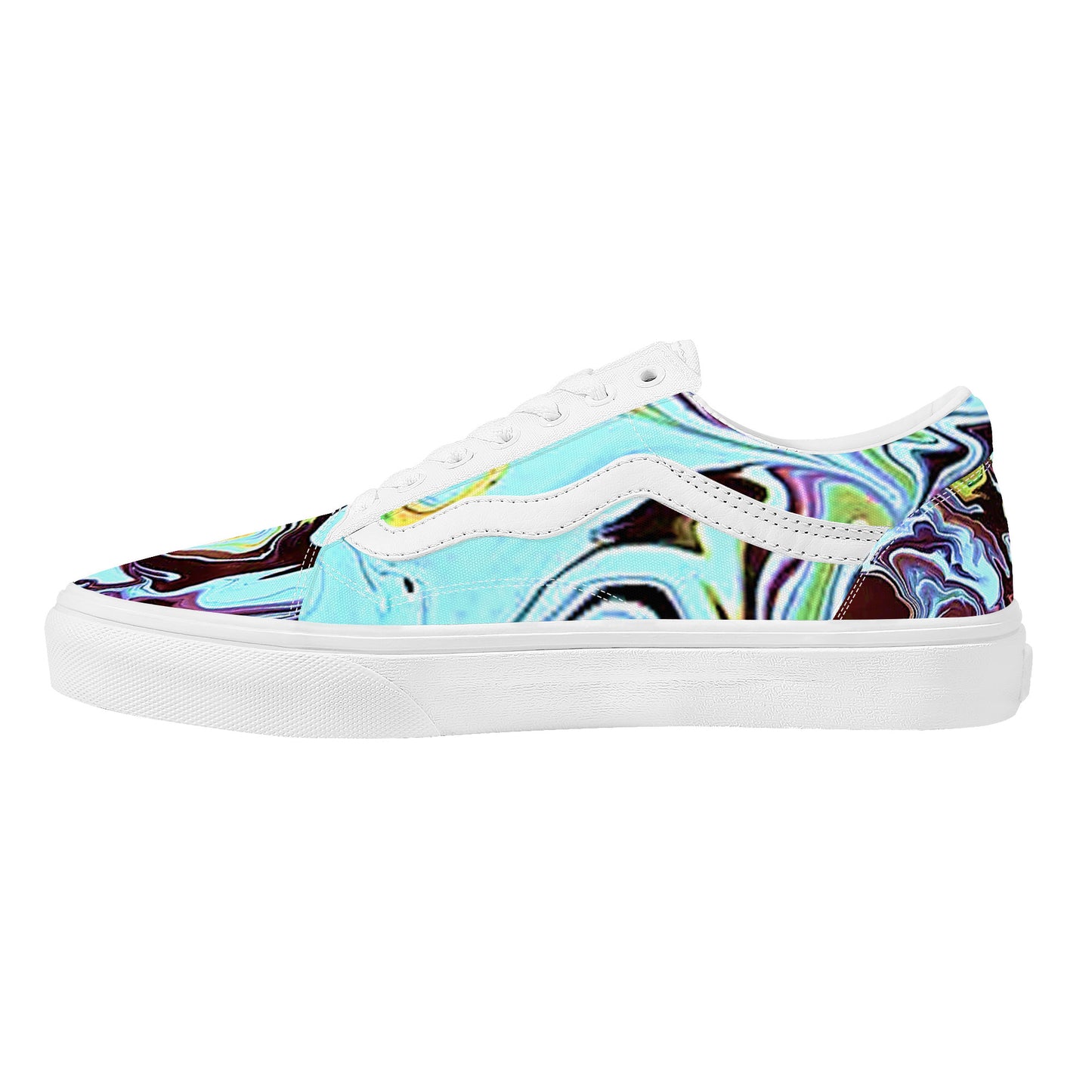 Turquoise Marble Low Top Flat Sneaker