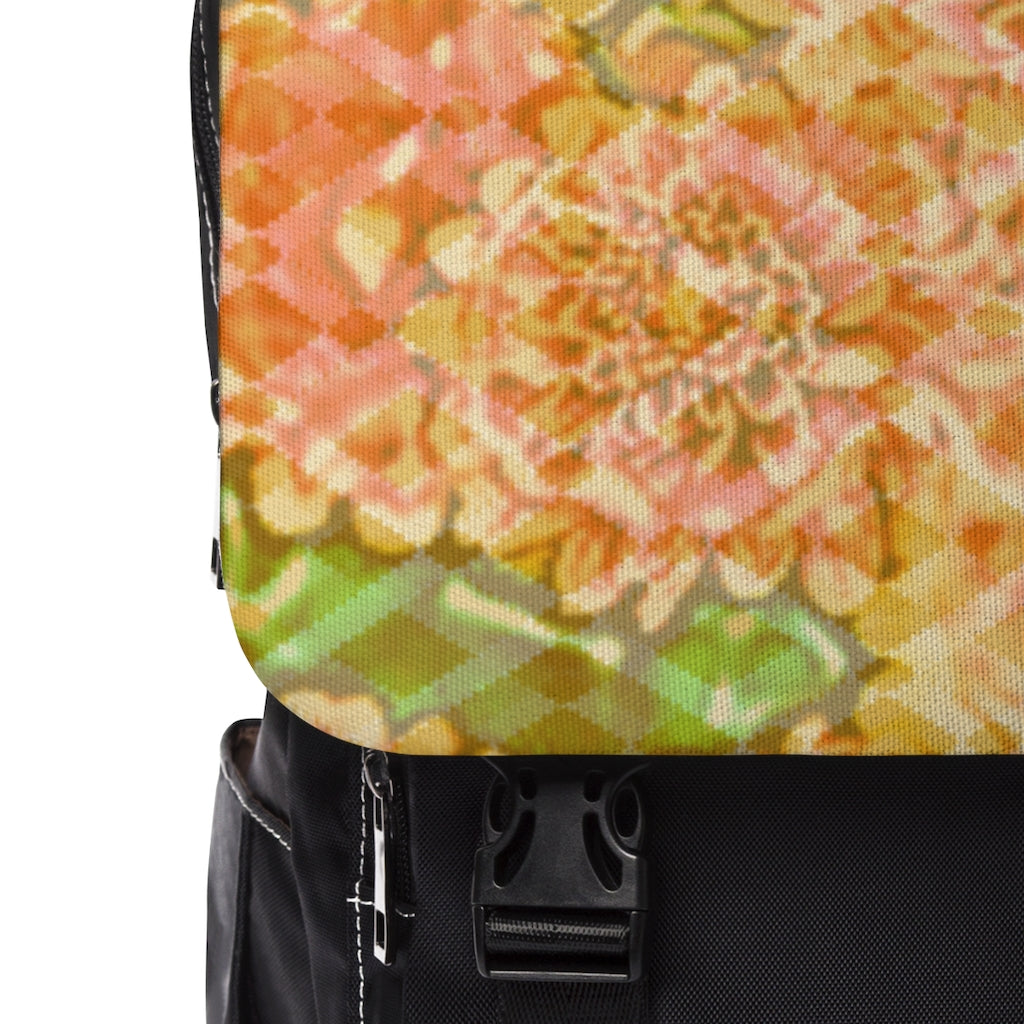 Faded Floral Unisex Casual Shoulder Backpack