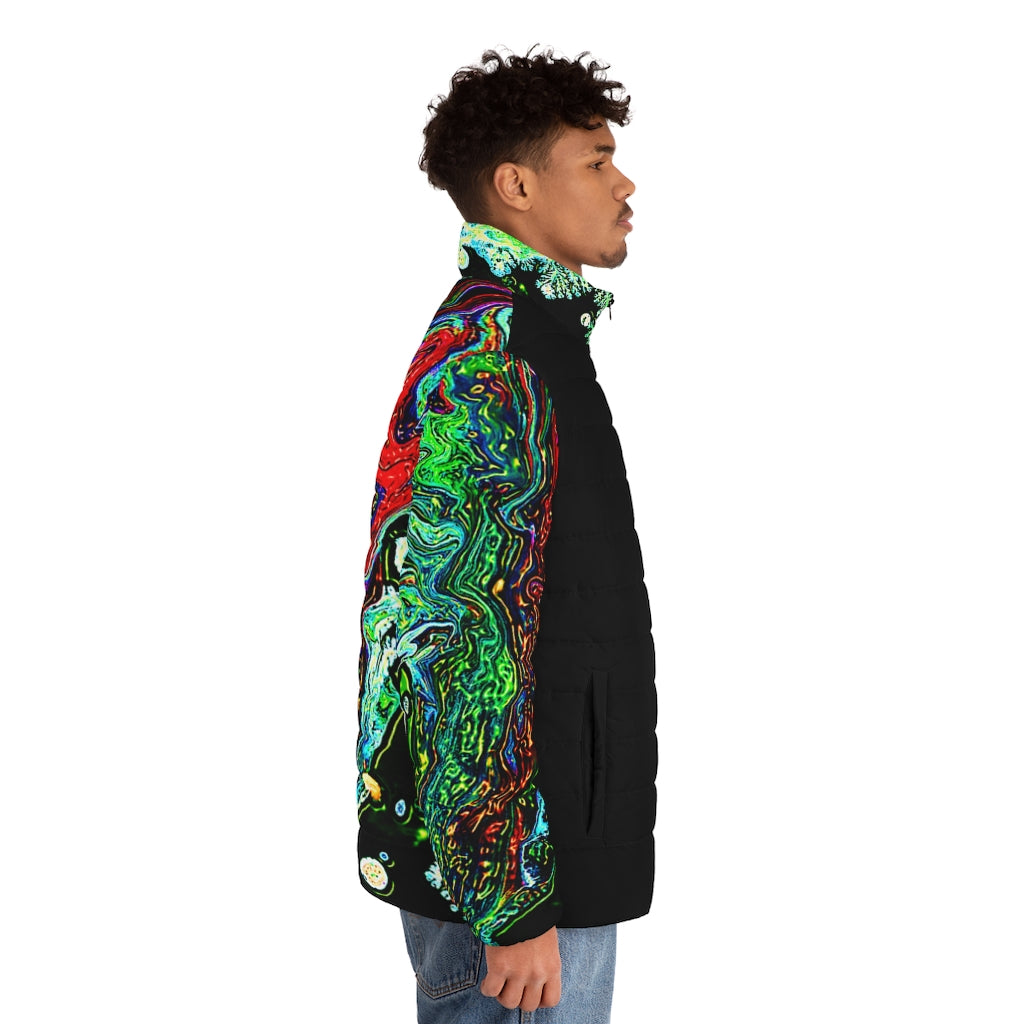 CDEJ Green Marble Men's Puffer Jacket