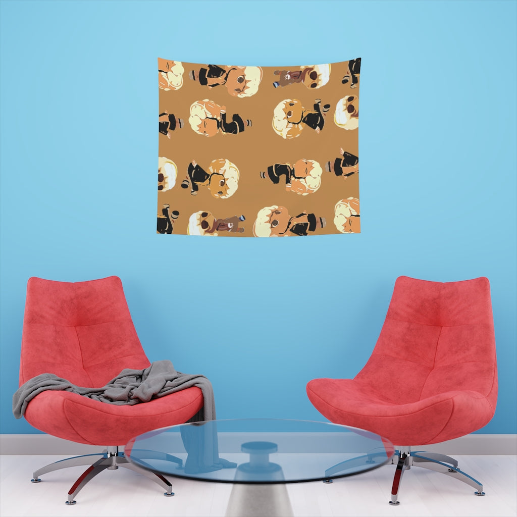 Orange Printed Wall Tapestry