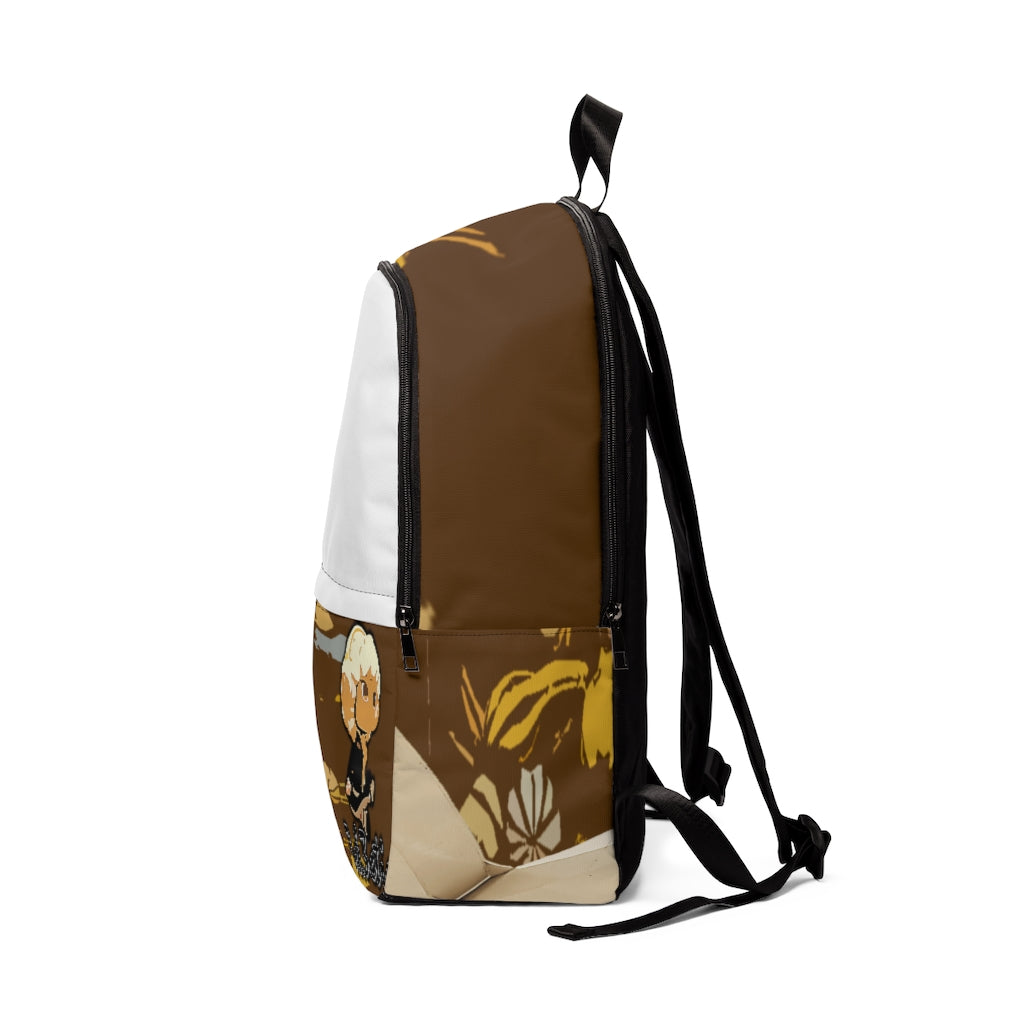 Brown Unisex Fabric Backpack