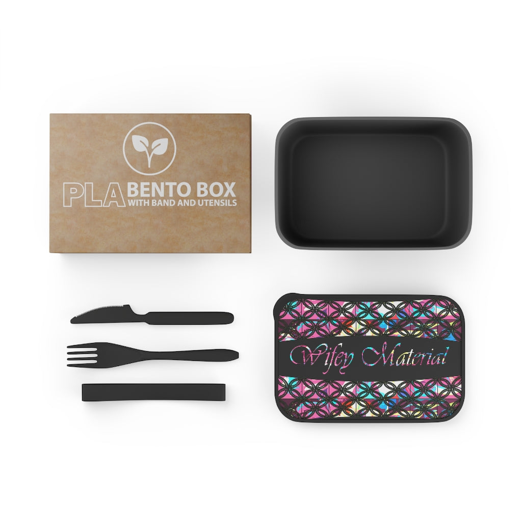 Graphic "Wifey" PLA Bento Box with Band and Utensils