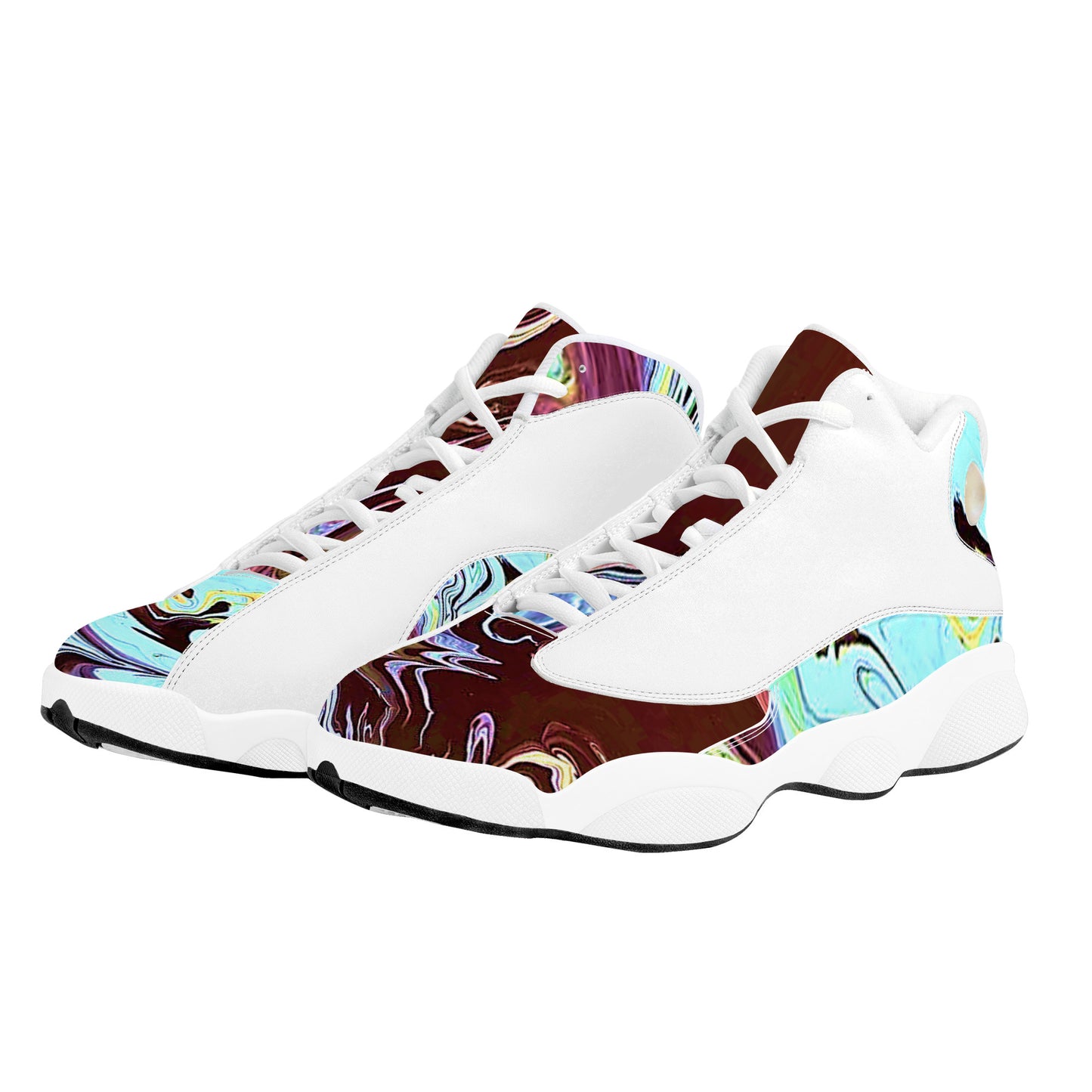 Turquoise Marble Basketball Shoes