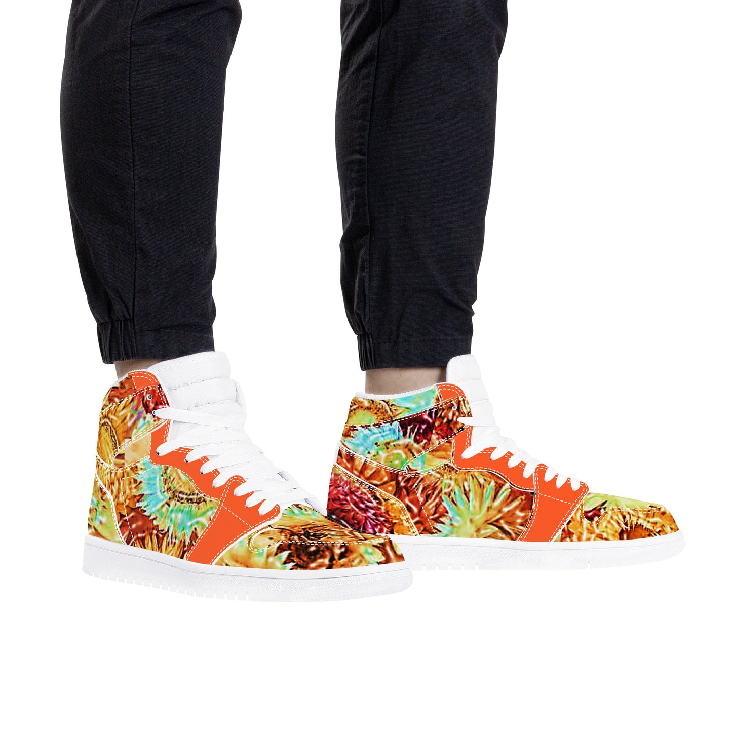 D17 High Top Synthetic Leather Sneaker Floral