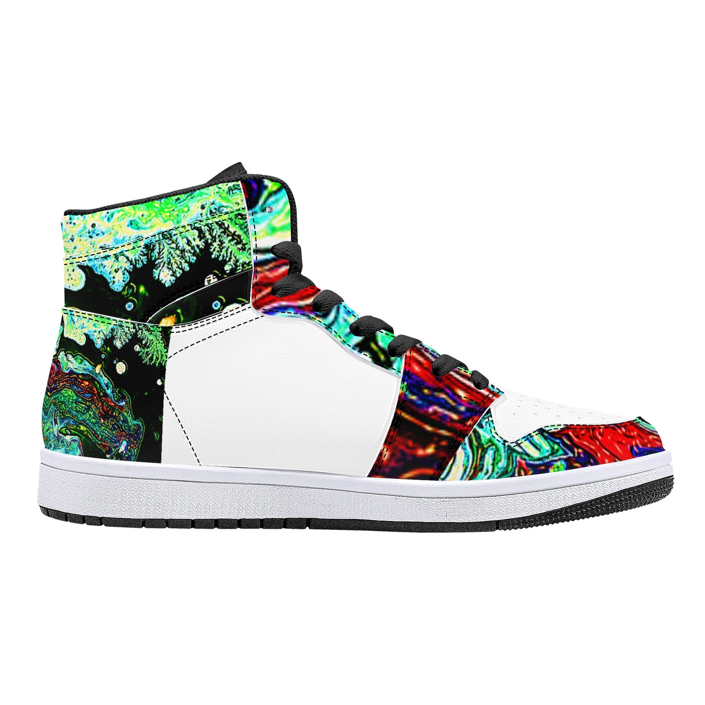 D16 High-Top Synthetic Leather Sneakers - Green Marble