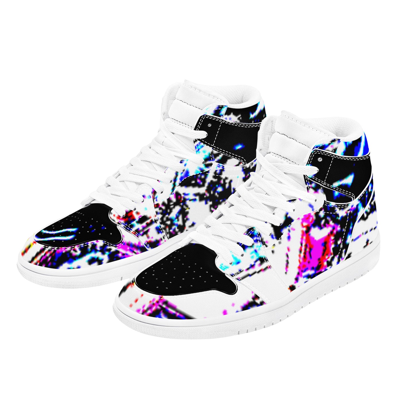 D17 High Top Synthetic Leather Sneaker Faux Baroque