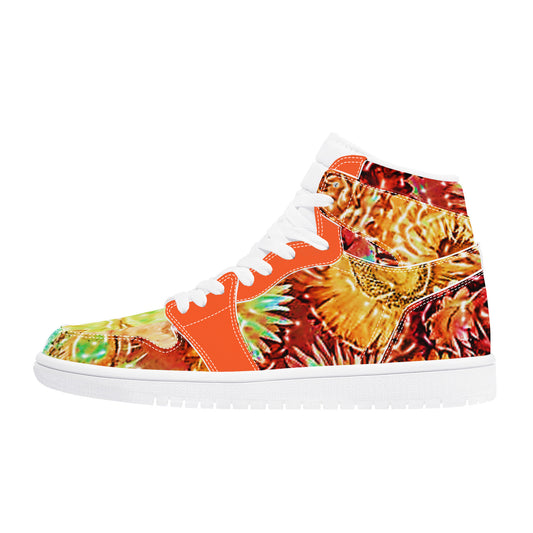 D17 High Top Synthetic Leather Sneaker Floral