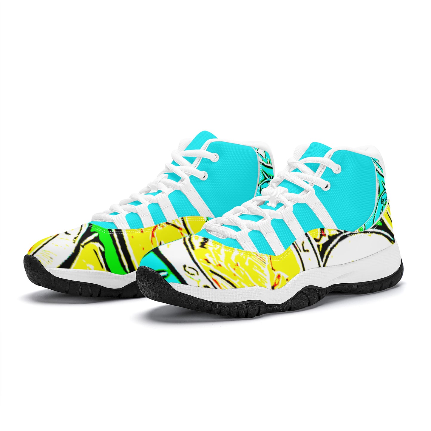 SF_S38 High Top Air Retro Sneakers - Turquoise Coin