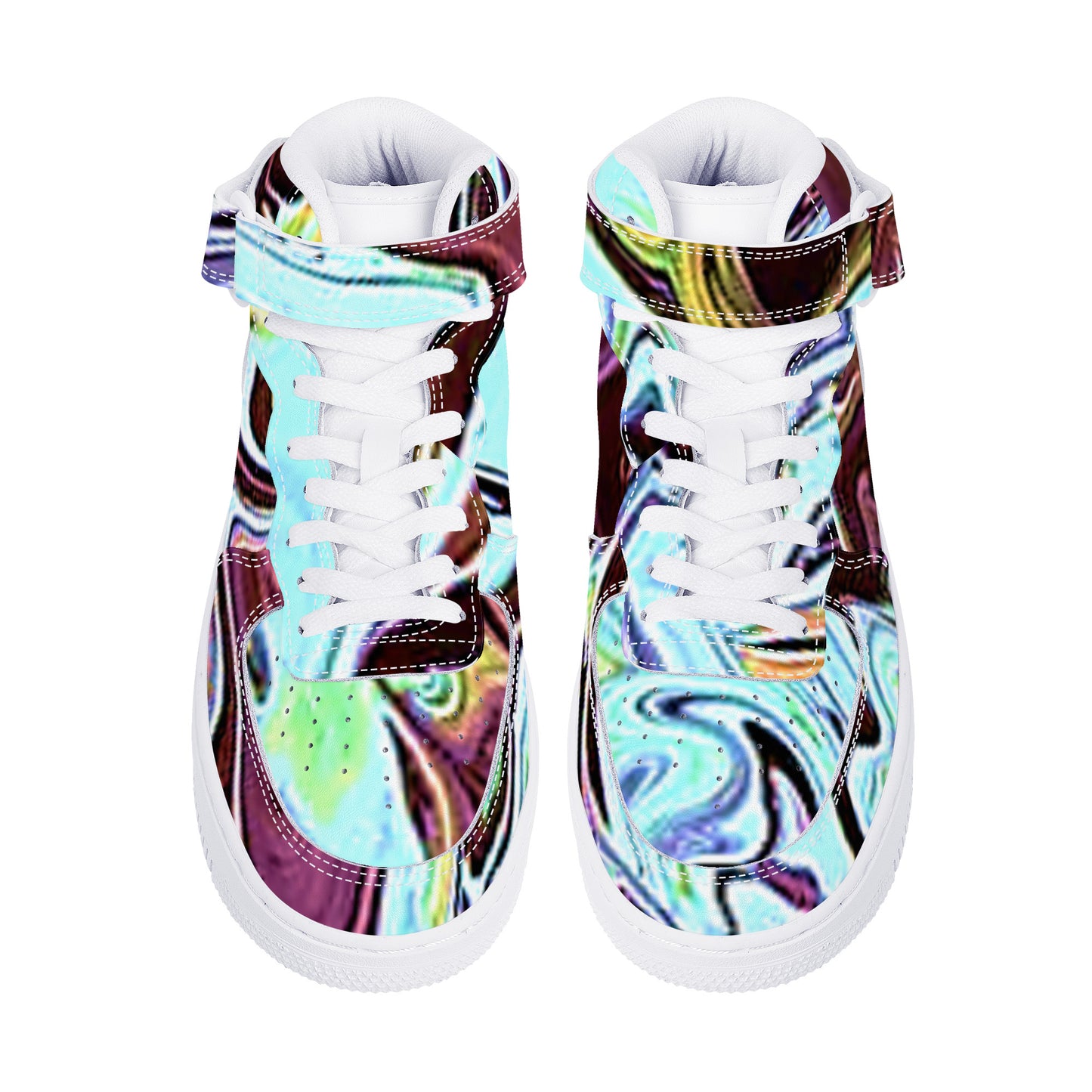 CDEJ Turquoise Marble High Top Unisex Sneaker