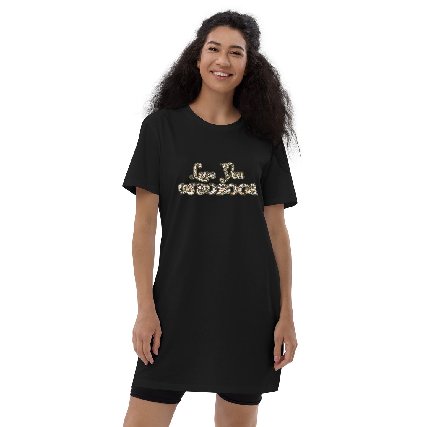 Graphic "Love You" Organic cotton t-shirt dress