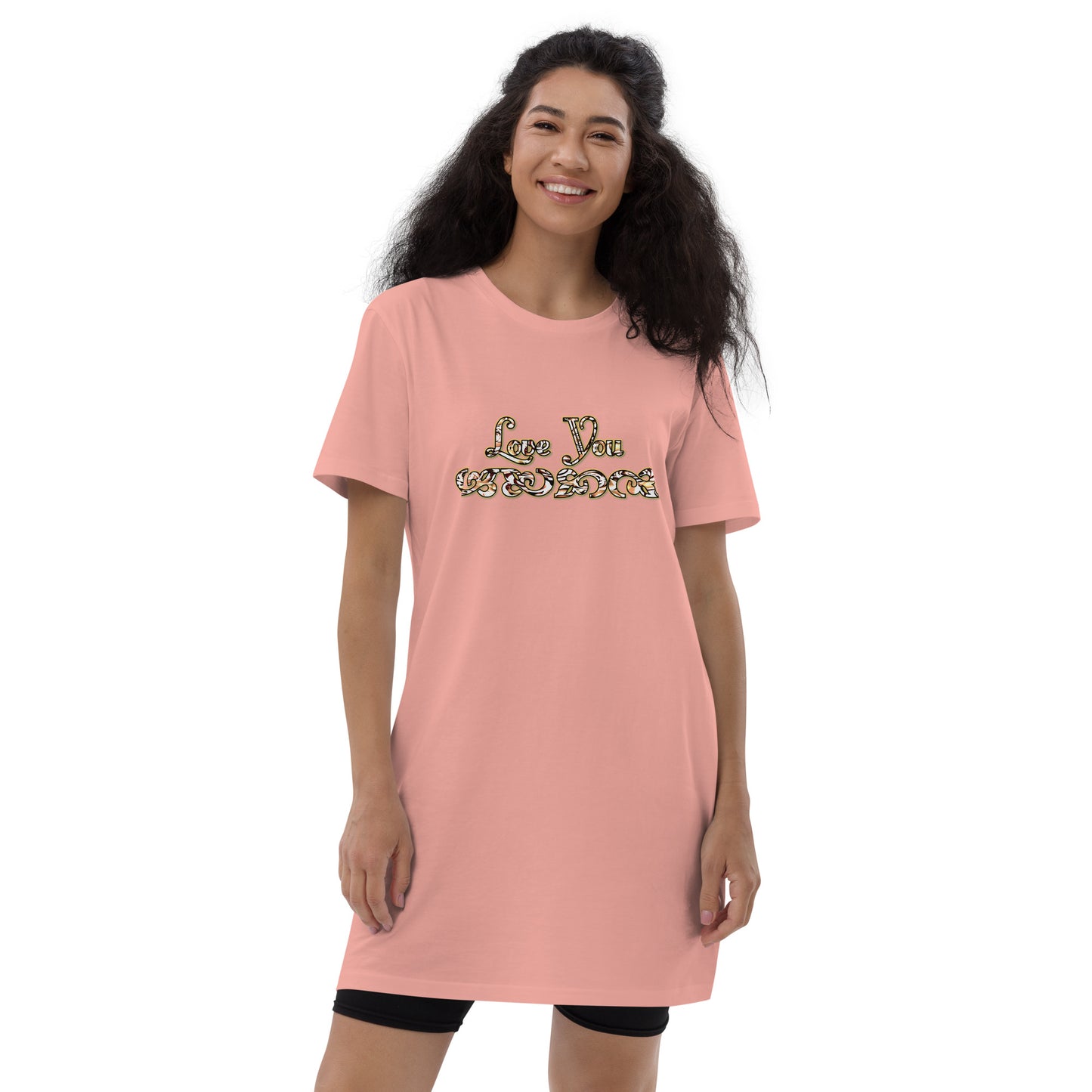 Graphic "Love You" Organic cotton t-shirt dress