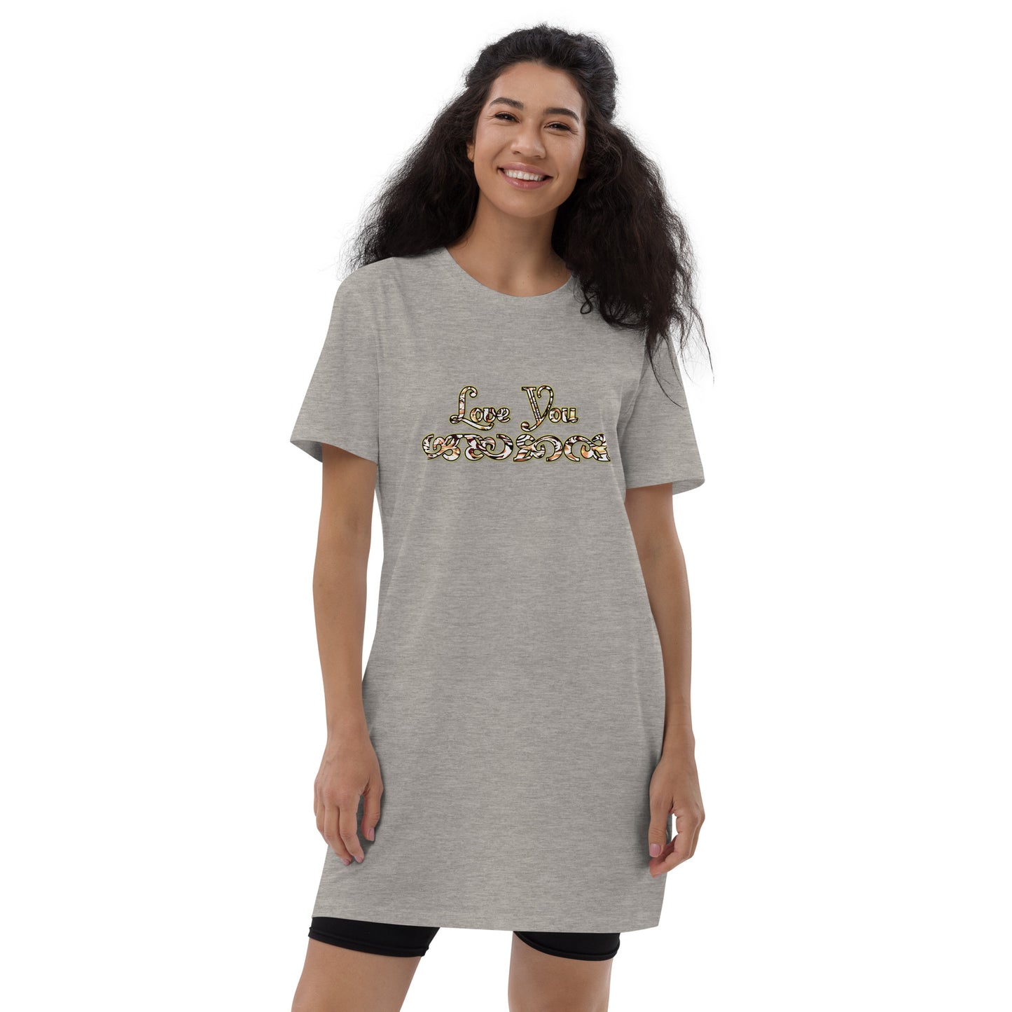 Graphic "Love You" Organic cotton t-shirt dress