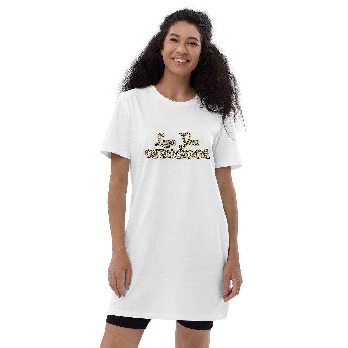 Graphic "Love You" Organic cotton t-shirt dress