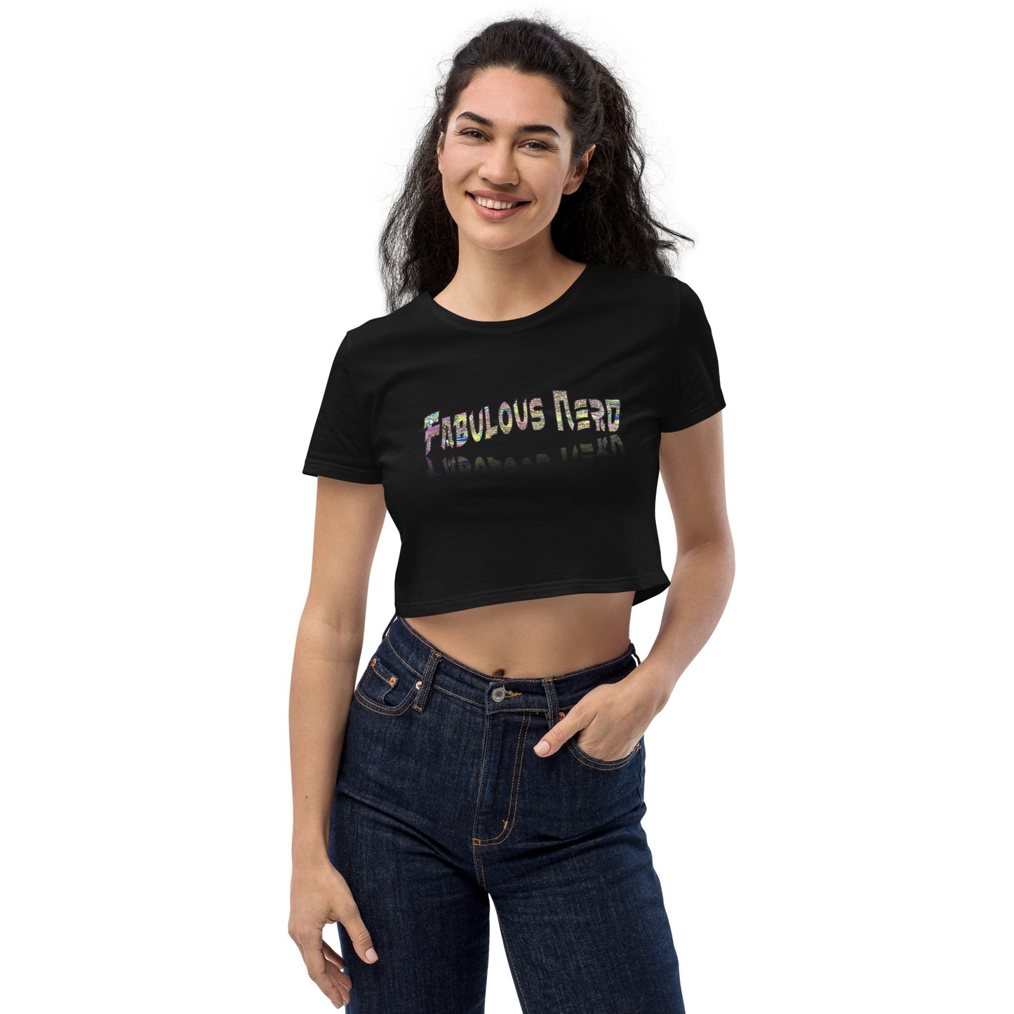 Graphic "Fabulous Nerd" Organic Crop Top