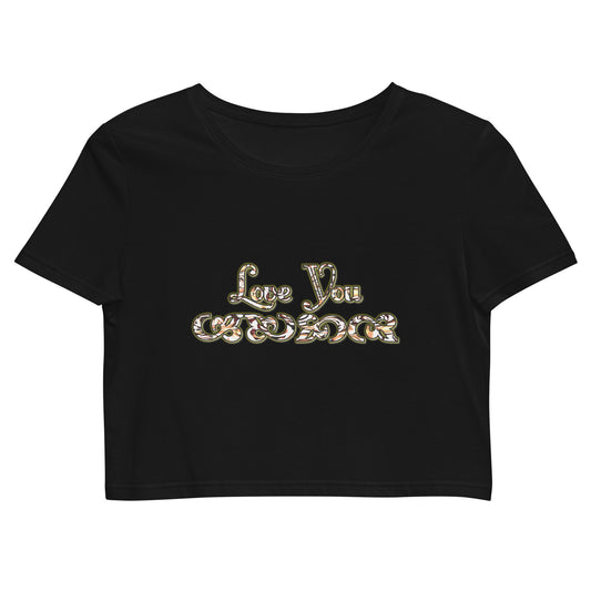 Graphic "Love You" Organic Crop Top