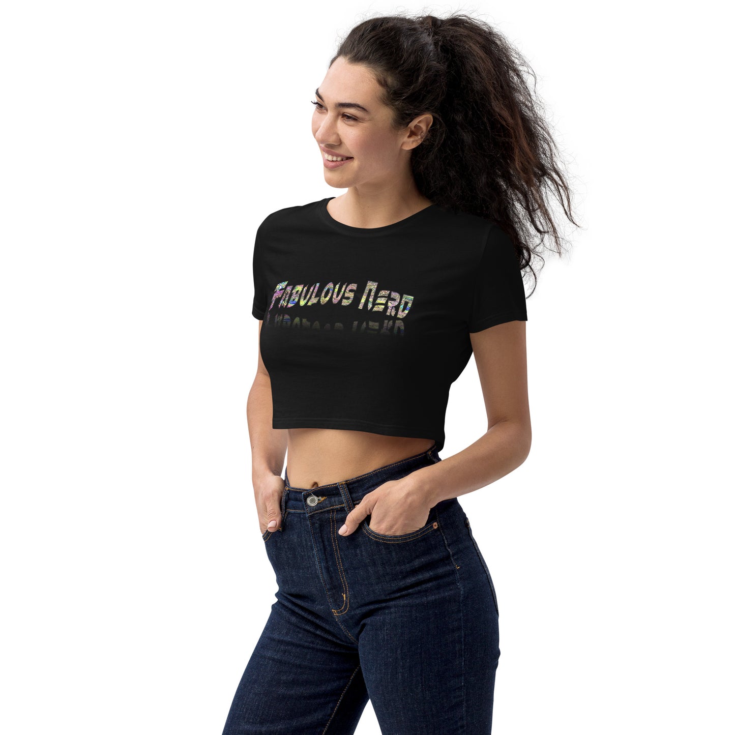 Graphic "Fabulous Nerd" Organic Crop Top