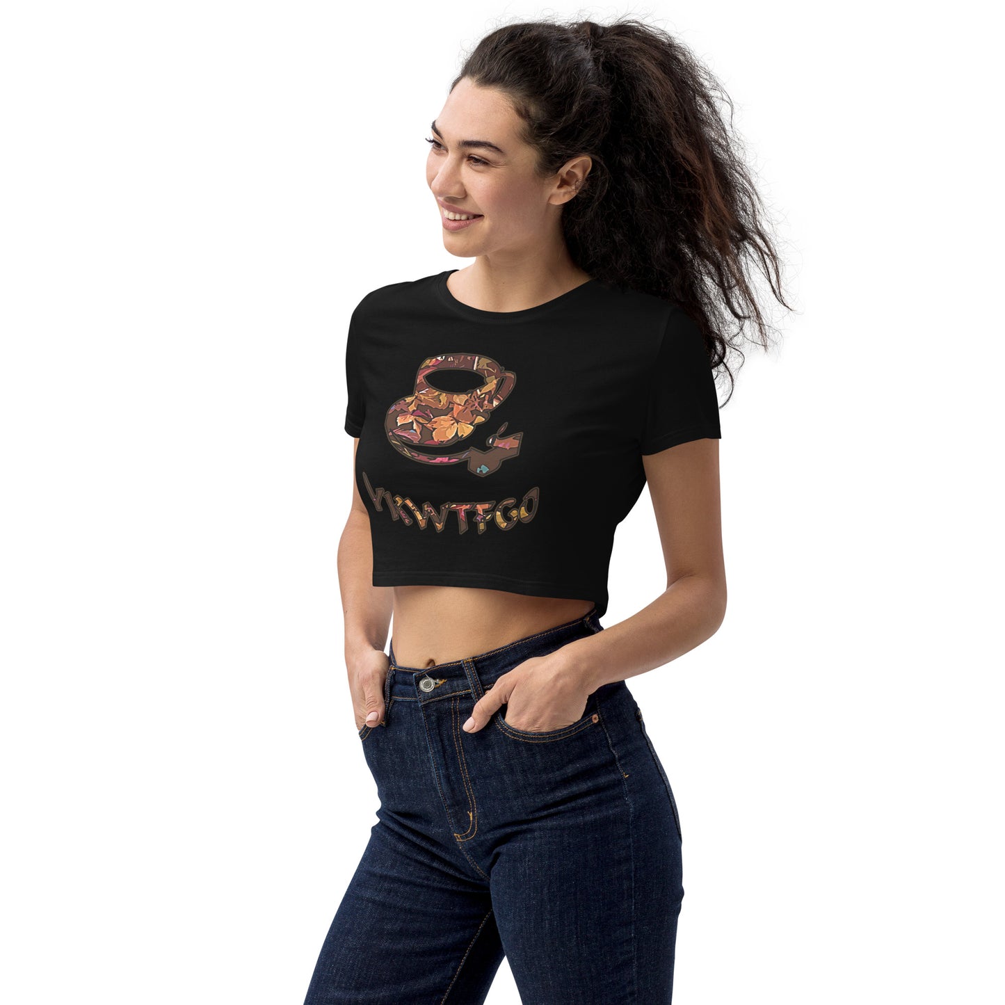 Graphic "Coffee" Organic Crop Top