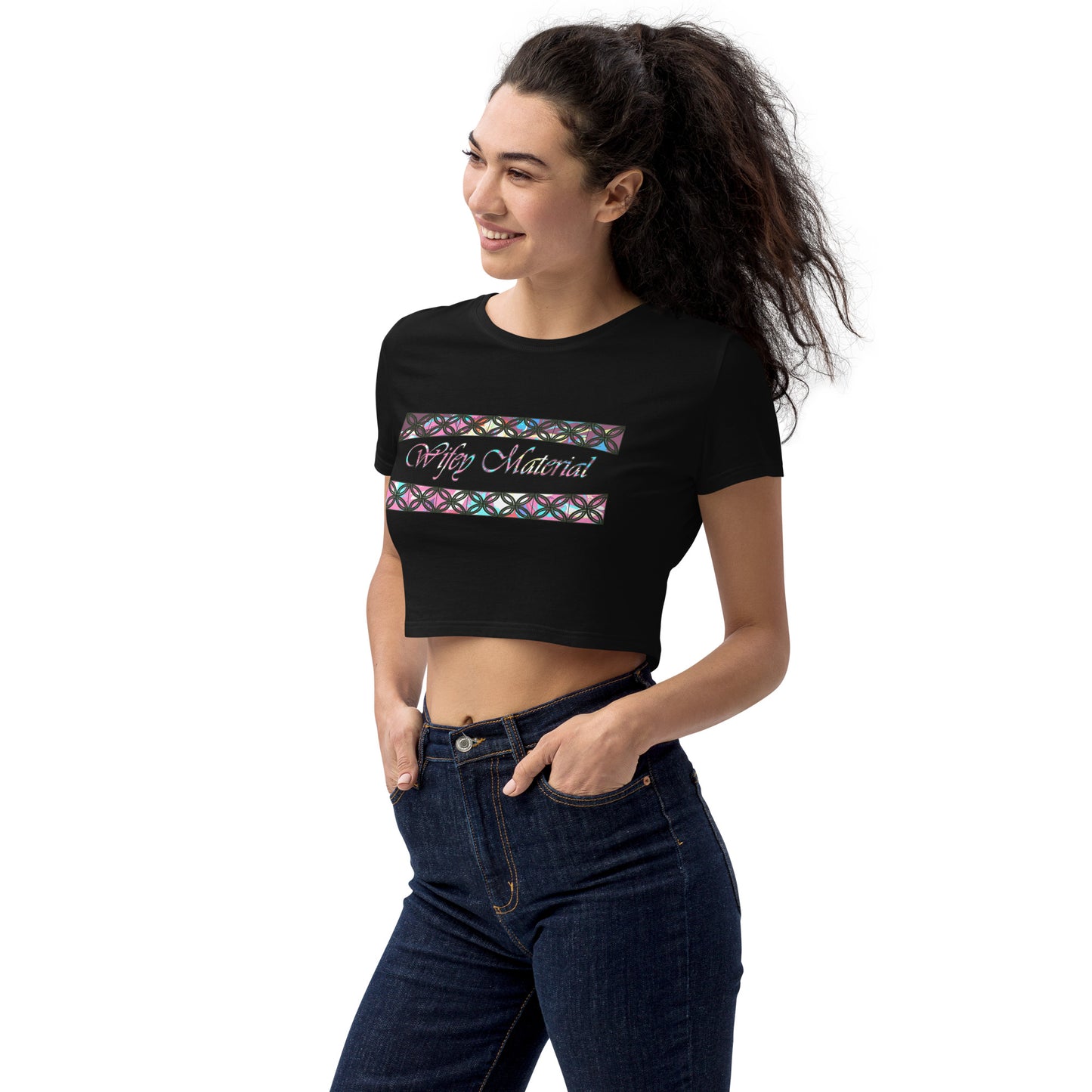 Graphic "Wifey" Organic Crop Top