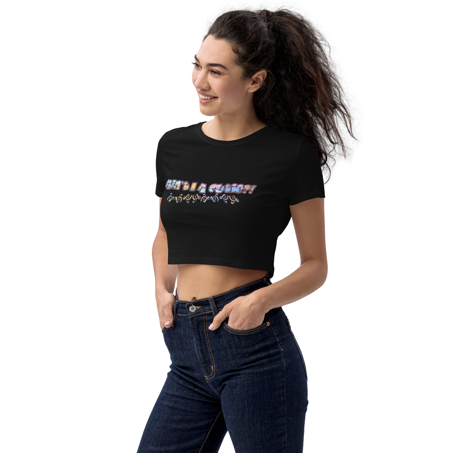 Graphic "Cutie" Organic Crop Top