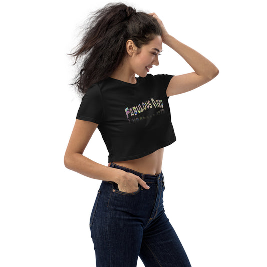 Graphic "Fabulous Nerd" Organic Crop Top