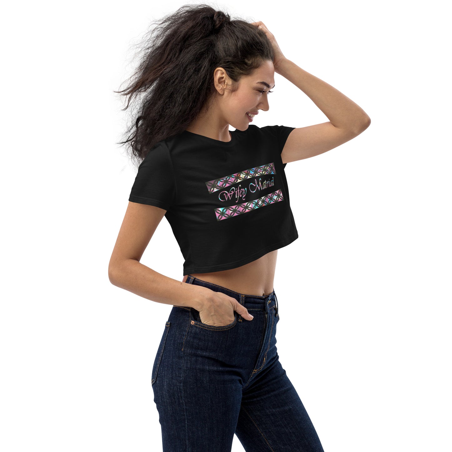 Graphic "Wifey" Organic Crop Top