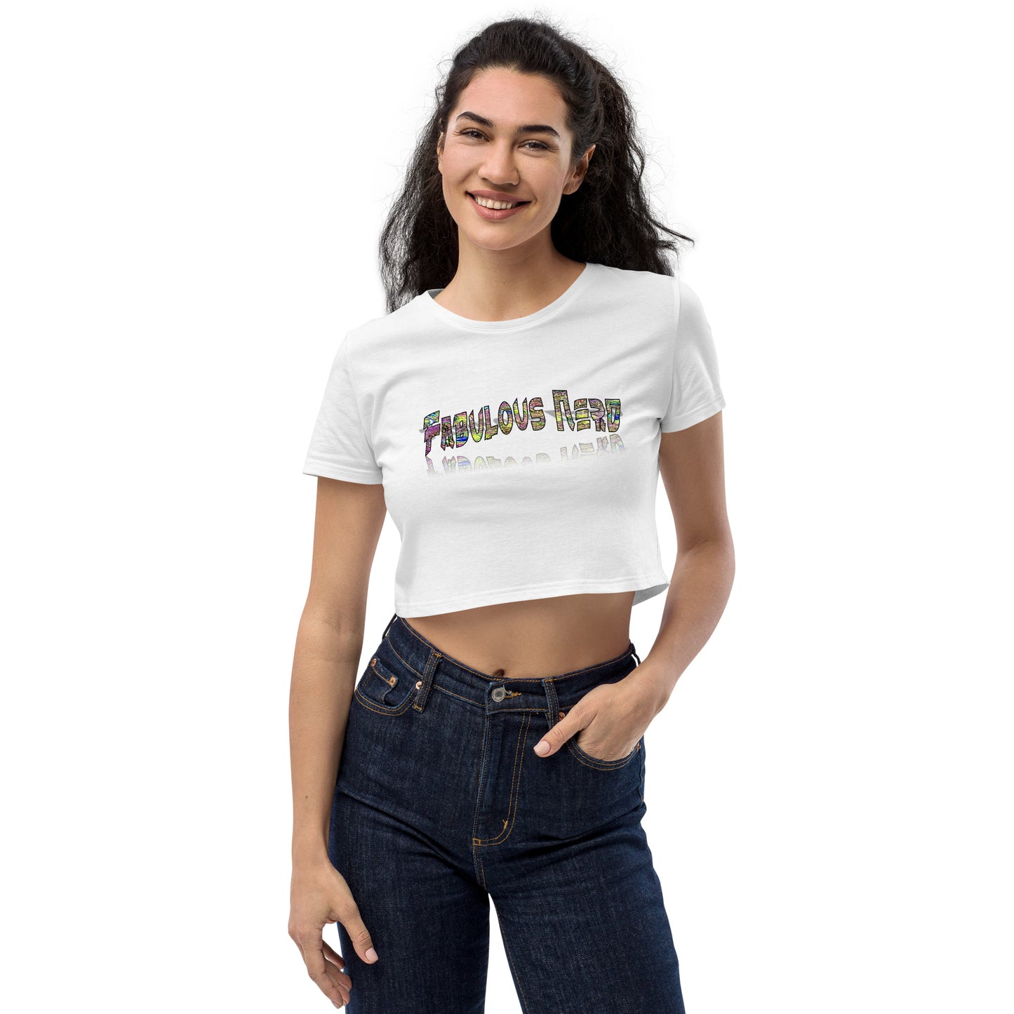 Graphic "Fabulous Nerd" Organic Crop Top