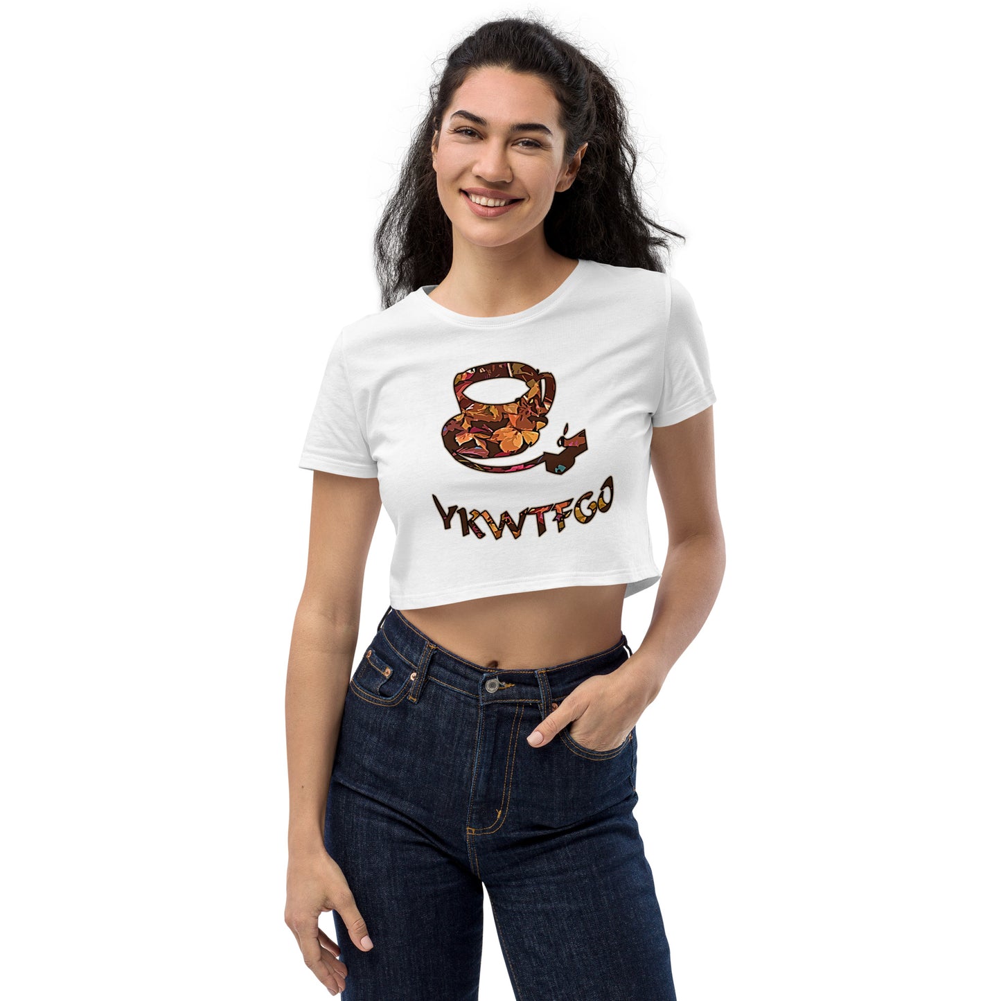 Graphic "Coffee" Organic Crop Top