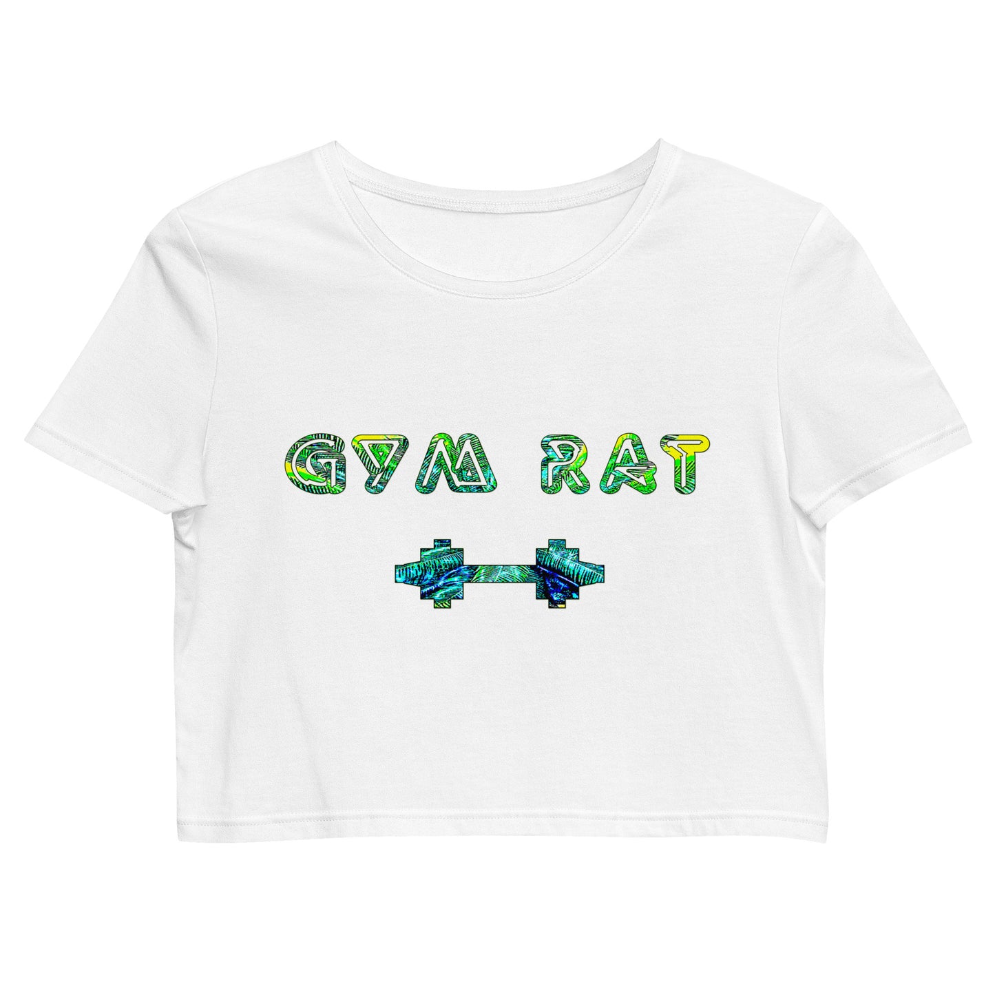 Graphic "Gym Rat" Organic Crop Top