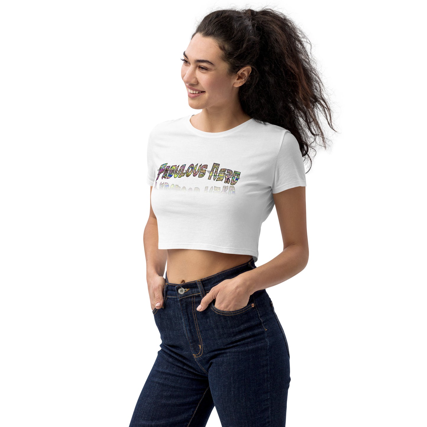 Graphic "Fabulous Nerd" Organic Crop Top