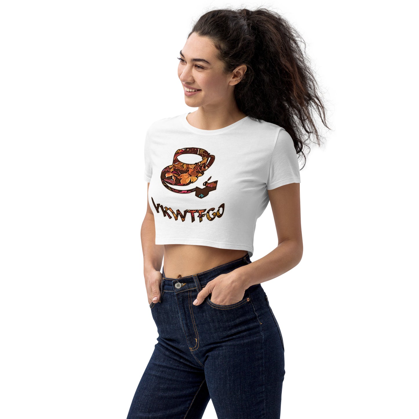 Graphic "Coffee" Organic Crop Top